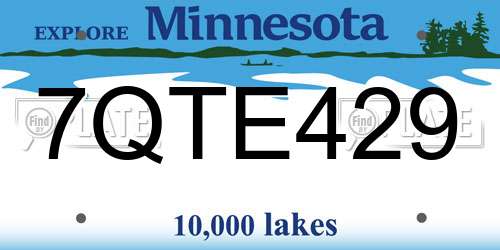 7QTE429 Minnesota License Plate