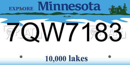 7QW7183 Minnesota License Plate