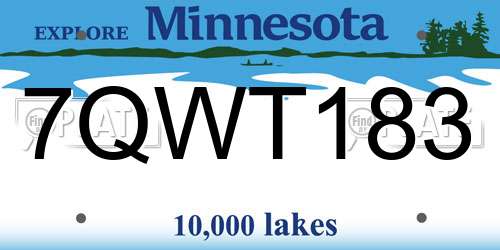 7QWT183 Minnesota License Plate
