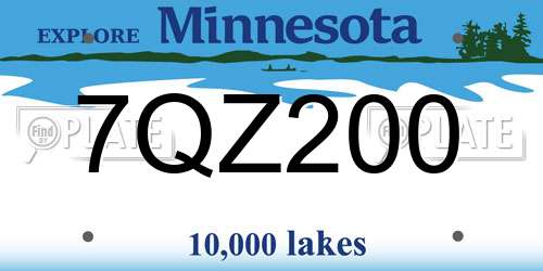 7QZ200 Minnesota License Plate