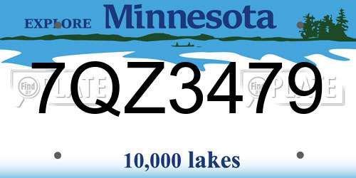 7QZ3479 Minnesota License Plate