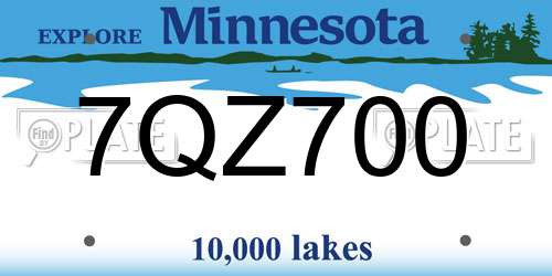 7QZ700 Minnesota License Plate