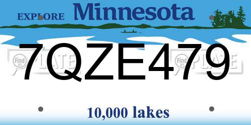 7QZE479 Minnesota License Plate