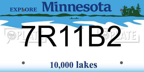 7R11B2 Minnesota License Plate