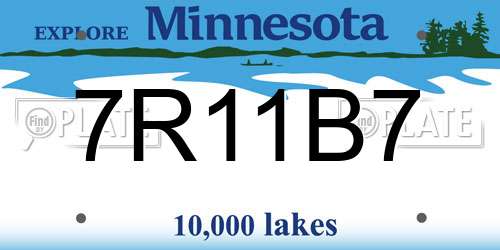 7R11B7 Minnesota License Plate