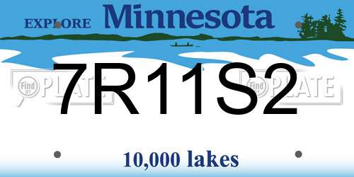 7R11S2 Minnesota License Plate
