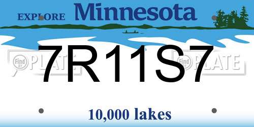 7R11S7 Minnesota License Plate