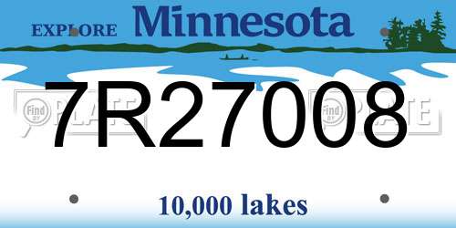 7R27008 Minnesota License Plate