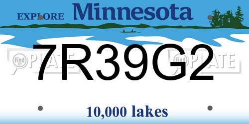 7R39G2 Minnesota License Plate