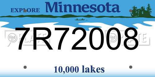7R72008 Minnesota License Plate