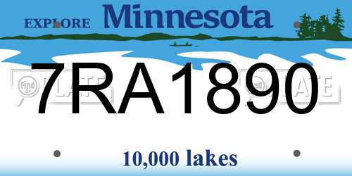 7RA1890 Minnesota License Plate