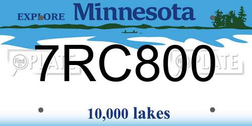7RC800 Minnesota License Plate