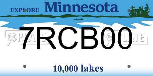 7RCB00 Minnesota License Plate