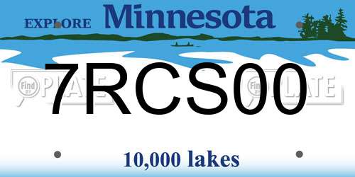 7RCS00 Minnesota License Plate