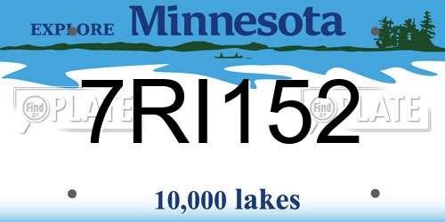 7RI152 Minnesota License Plate