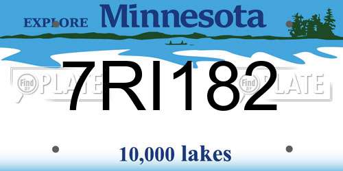 7RI182 Minnesota License Plate