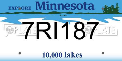 7RI187 Minnesota License Plate