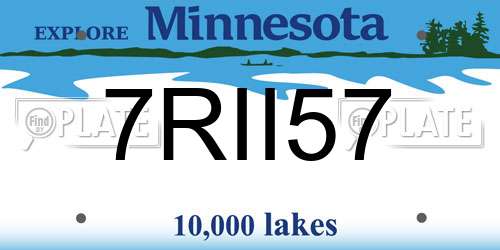 7RII57 Minnesota License Plate