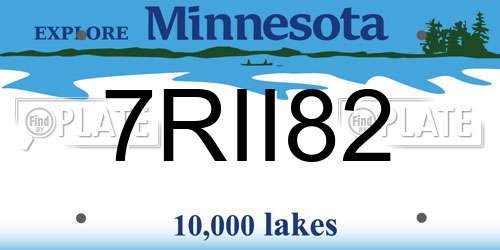 7RII82 Minnesota License Plate