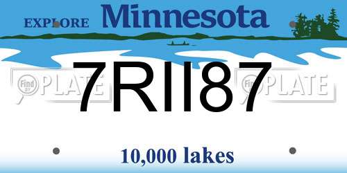 7RII87 Minnesota License Plate
