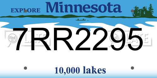 7RR2295 Minnesota License Plate