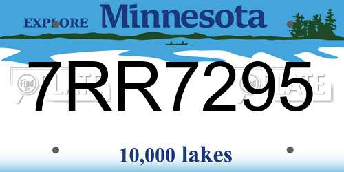 7RR7295 Minnesota License Plate