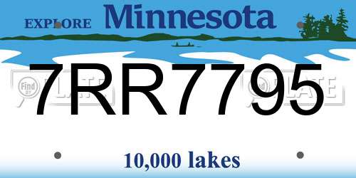 7RR7795 Minnesota License Plate