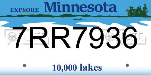 7RR7936 Minnesota License Plate