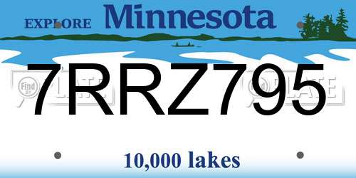 7RRZ795 Minnesota License Plate
