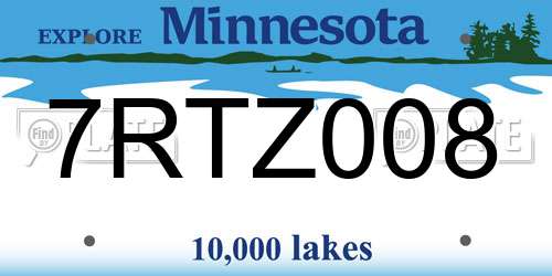 7RTZ008 Minnesota License Plate