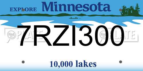 7RZI300 Minnesota License Plate
