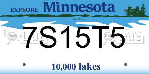 7S15T5 Minnesota License Plate
