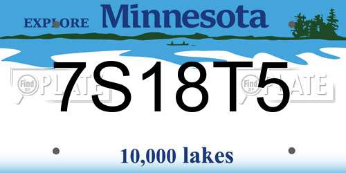 7S18T5 Minnesota License Plate