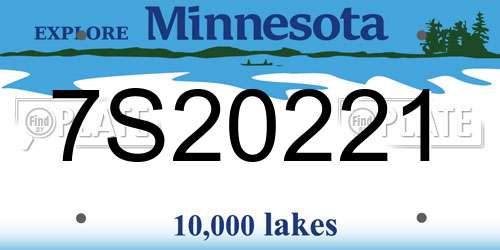 7S20221 Minnesota License Plate