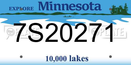 7S20271 Minnesota License Plate