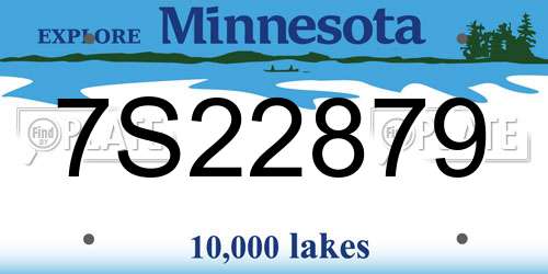 7S22879 Minnesota License Plate