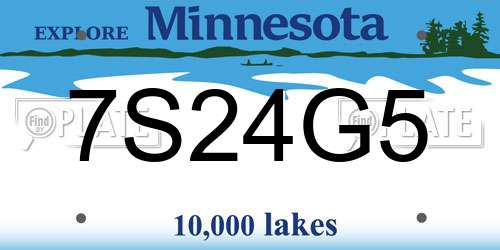 7S24G5 Minnesota License Plate