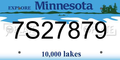 7S27879 Minnesota License Plate