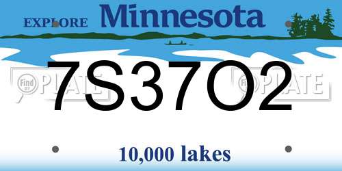 7S37O2 Minnesota License Plate
