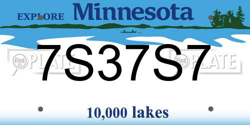 7S37S7 Minnesota License Plate