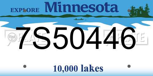 7S50446 Minnesota License Plate