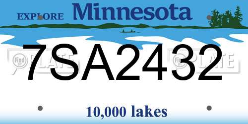 7SA2432 Minnesota License Plate