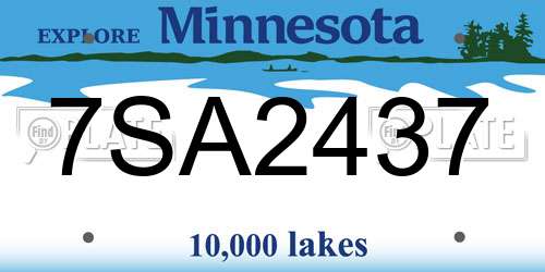 7SA2437 Minnesota License Plate
