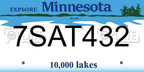 7SAT432 Minnesota License Plate