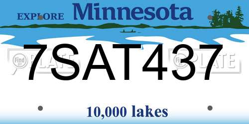 7SAT437 Minnesota License Plate