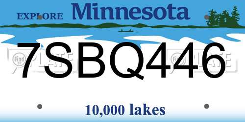 7SBQ446 Minnesota License Plate
