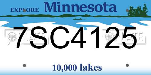 7SC4125 Minnesota License Plate