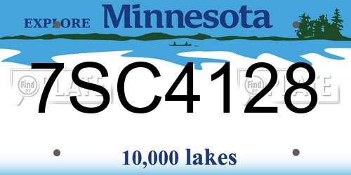 7SC4128 Minnesota License Plate