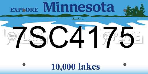7SC4175 Minnesota License Plate