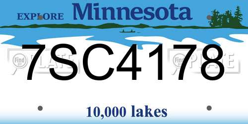 7SC4178 Minnesota License Plate